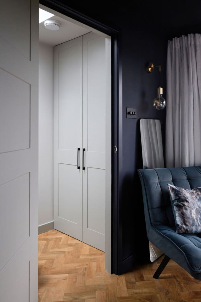double dormer loft storage with build-in wardrobe